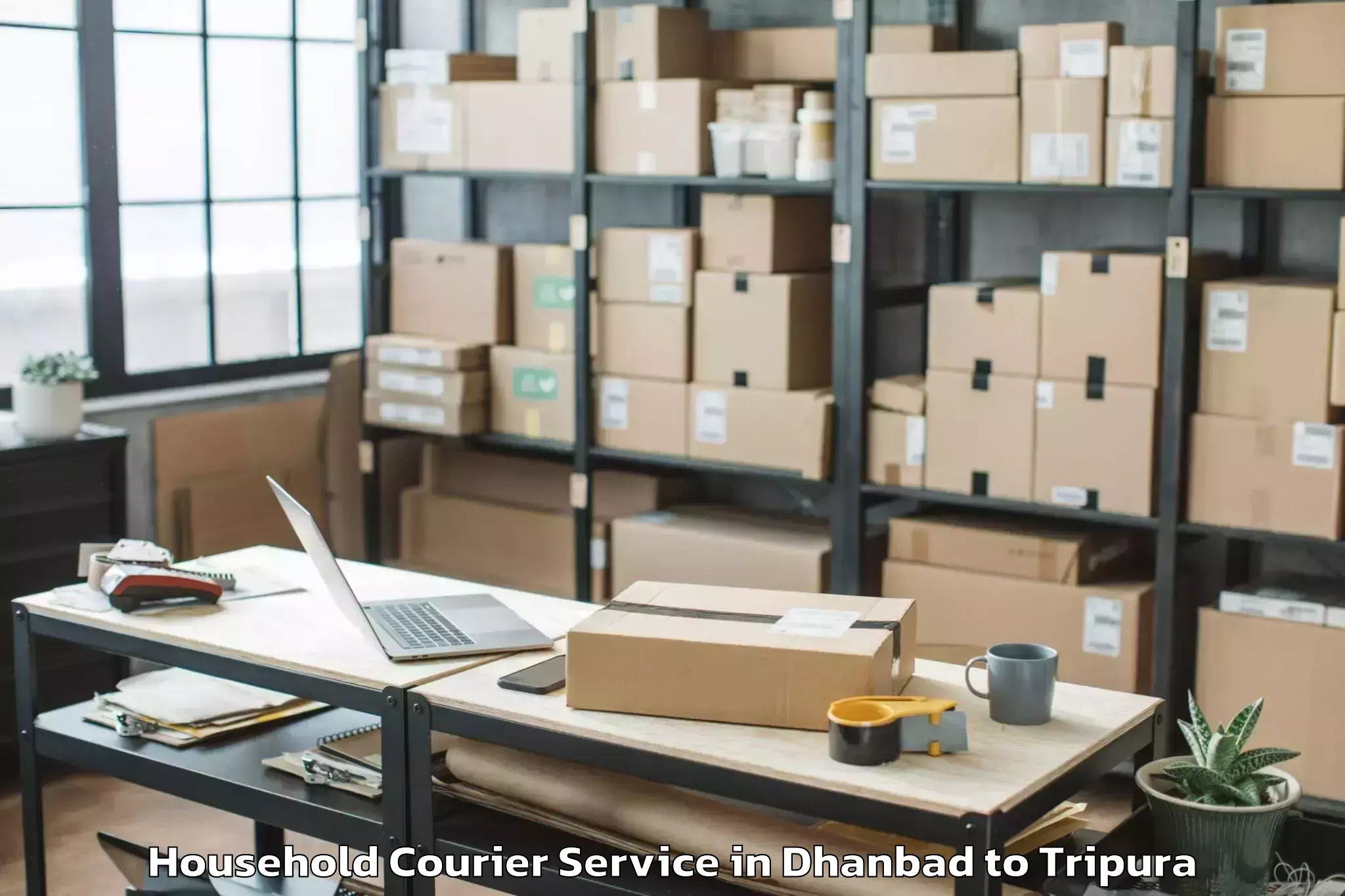 Get Dhanbad to Kamalpur Airport Ixq Household Courier